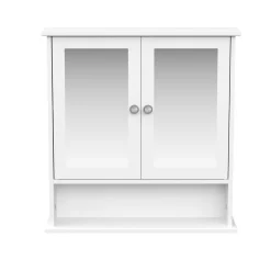 Hängeschrank FONTANA mit Spiegel 56 x 13 x 58 cm weiss