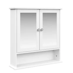 Hängeschrank FONTANA mit Spiegel 56 x 13 x 58 cm weiss