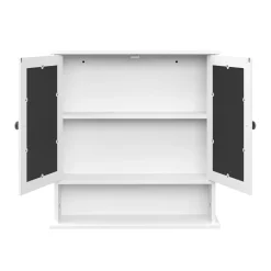 Hängeschrank FONTANA mit Spiegel 56 x 13 x 58 cm weiss