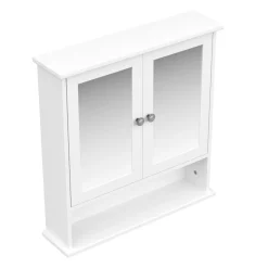 Hängeschrank FONTANA mit Spiegel 56 x 13 x 58 cm weiss
