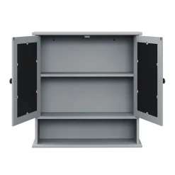 Hängeschrank FONTANA mit Spiegel 56 x 13 x 58 cm grau