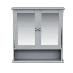 Hängeschrank FONTANA mit Spiegel 56 x 13 x 58 cm grau