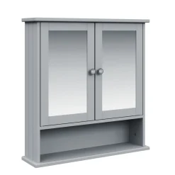 Hängeschrank FONTANA mit Spiegel 56 x 13 x 58 cm grau