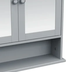 Hängeschrank FONTANA mit Spiegel 56 x 13 x 58 cm grau