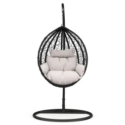 Hängesessel mit Gestell PANAMA schwarz/beige