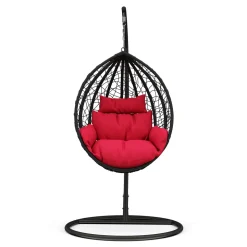 Hängesessel mit Gestell PANAMA schwarz/rot
