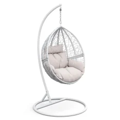 Hängesessel mit Gestell PANAMA weiss/beige