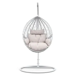 Hängesessel mit Gestell PANAMA weiss/beige