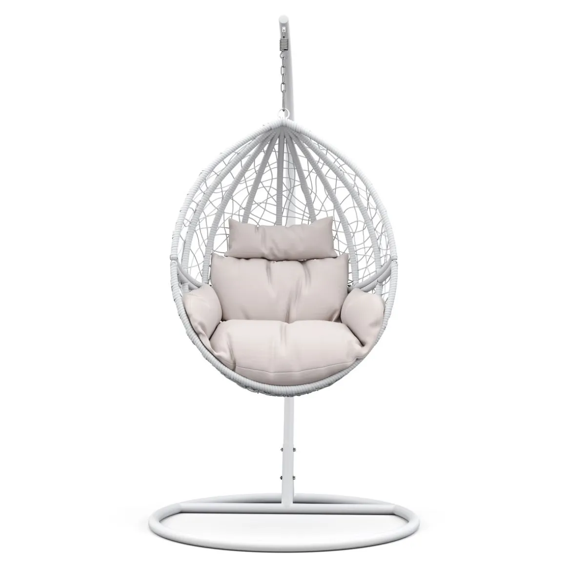 Hängesessel mit Gestell PANAMA weiss/beige