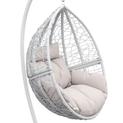 Hängesessel mit Gestell PANAMA weiss/beige