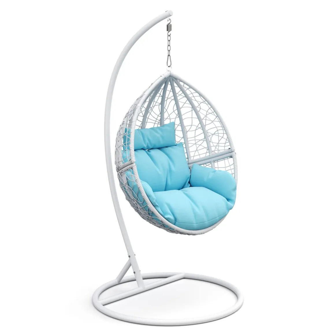 Hängesessel mit Gestell PANAMA weiss/türkis