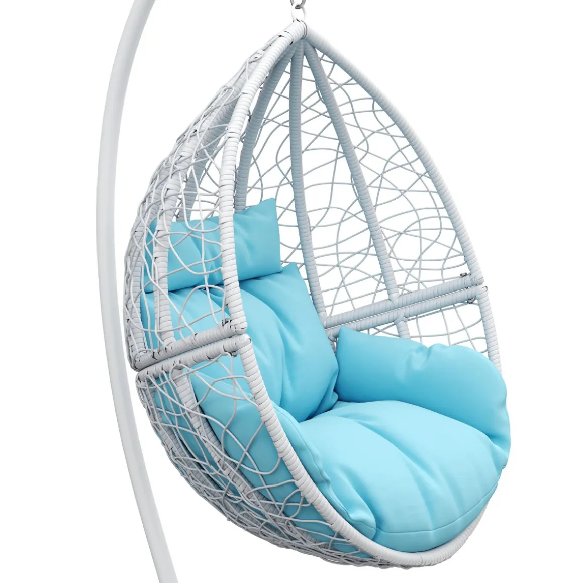 Hängesessel mit Gestell PANAMA weiss/türkis
