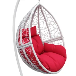 Hängesessel mit Gestell PANAMA weiss/rot