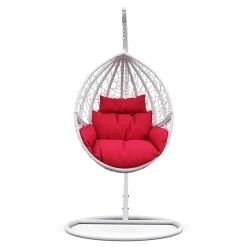 Hängesessel mit Gestell PANAMA weiss/rot