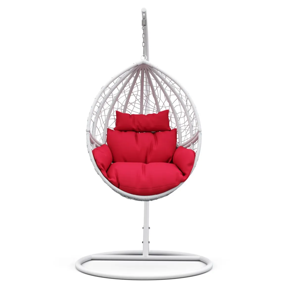 Hängesessel mit Gestell PANAMA weiss/rot