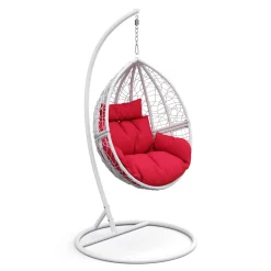 Hängesessel mit Gestell PANAMA weiss/rot