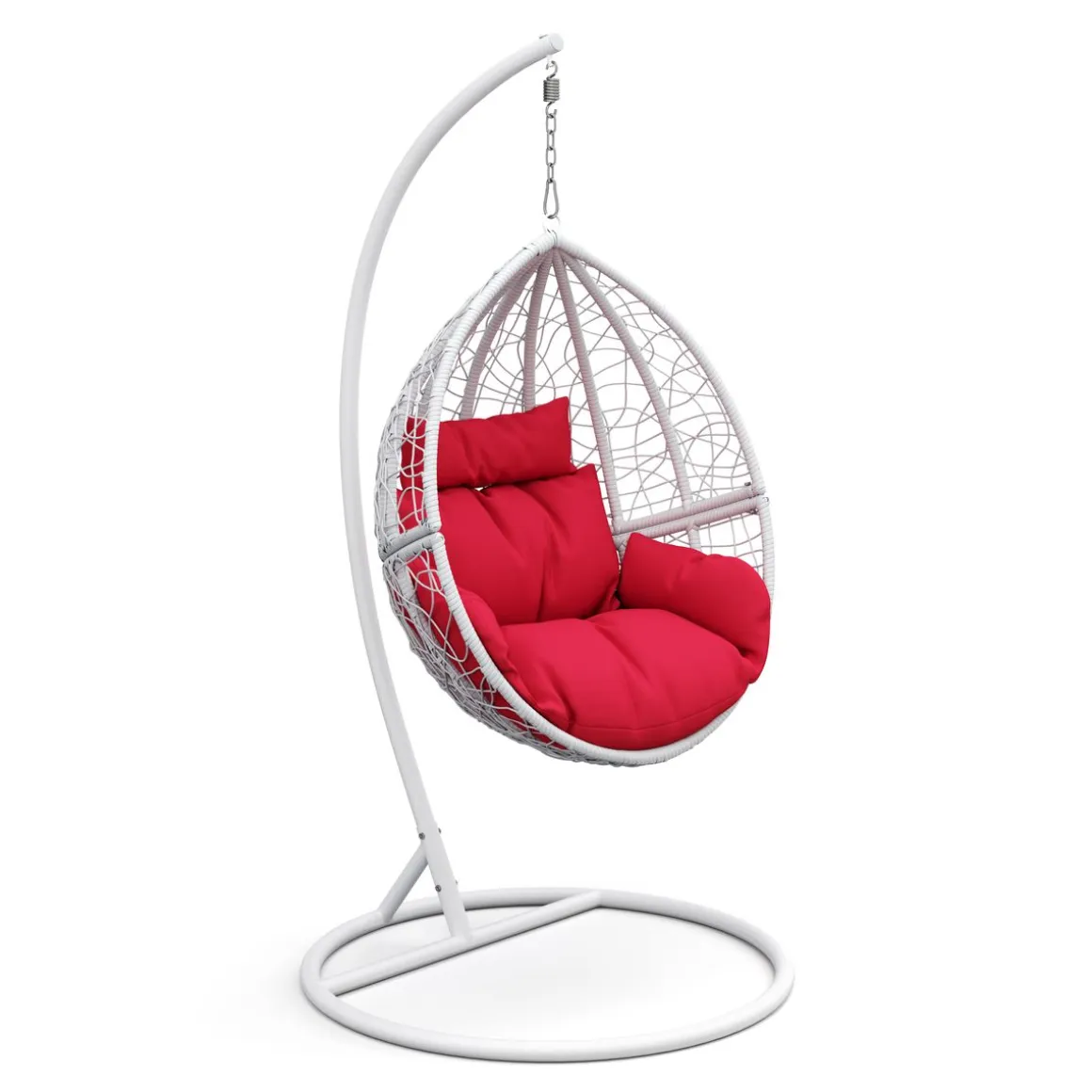 Hängesessel mit Gestell PANAMA weiss/rot