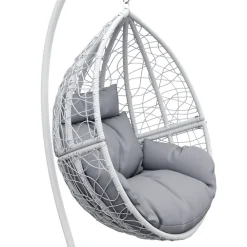 Hängesessel mit Gestell PANAMA weiss/grau