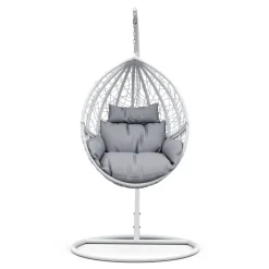 Hängesessel mit Gestell PANAMA weiss/grau