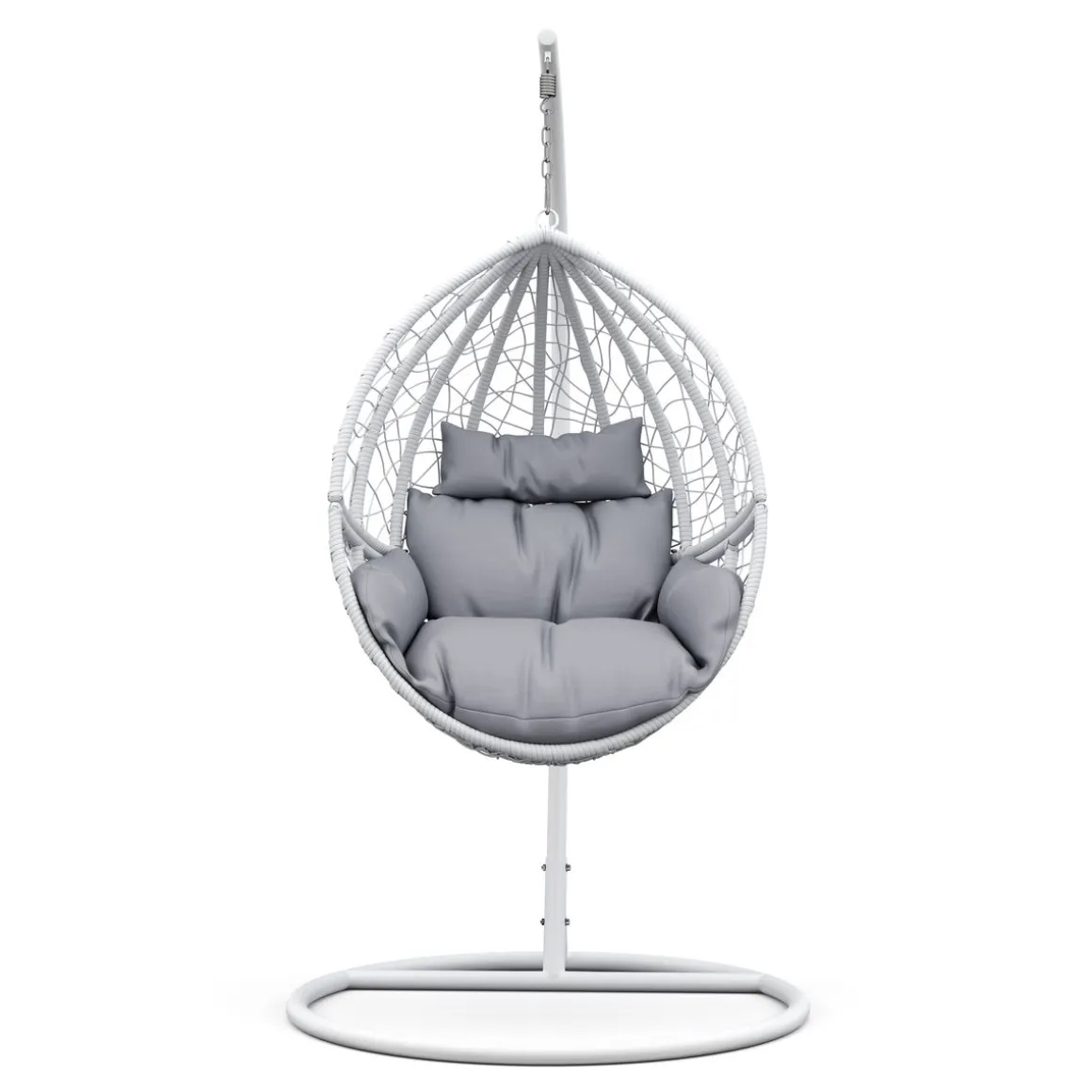 Hängesessel mit Gestell PANAMA weiss/grau