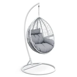 Hängesessel mit Gestell PANAMA weiss/grau