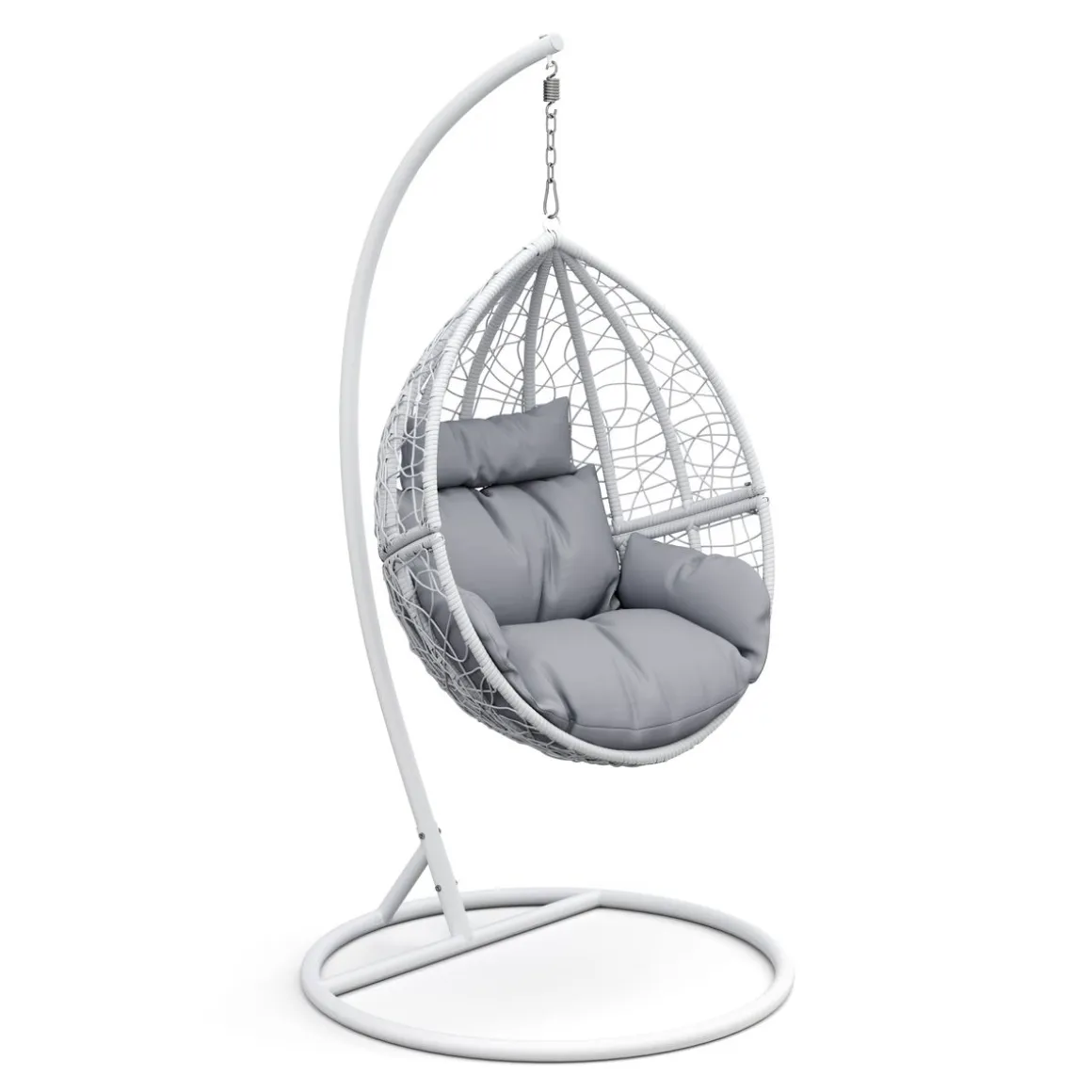 Hängesessel mit Gestell PANAMA weiss/grau