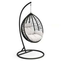 Hängesessel mit Gestell PANAMA schwarz/weiss