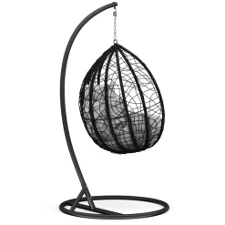Hängesessel mit Gestell PANAMA schwarz/weiss