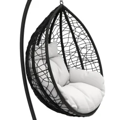Hängesessel mit Gestell PANAMA schwarz/weiss