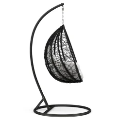 Hängesessel mit Gestell PANAMA schwarz/weiss
