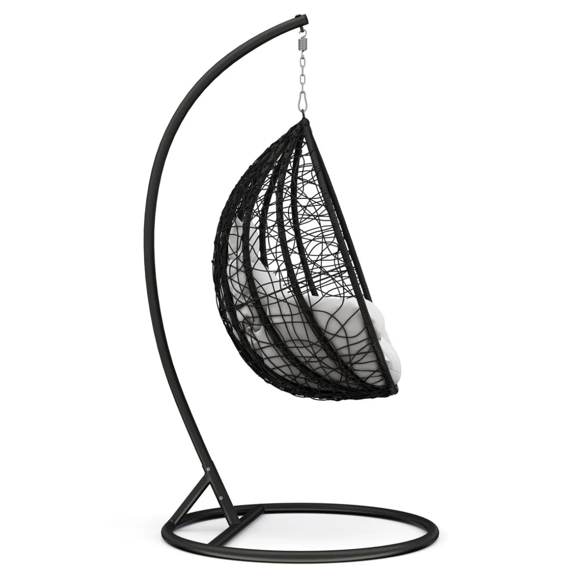 Hängesessel mit Gestell PANAMA schwarz/weiss