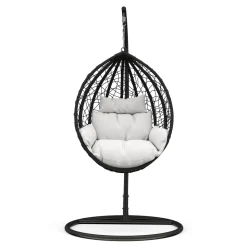 Hängesessel mit Gestell PANAMA schwarz/weiss