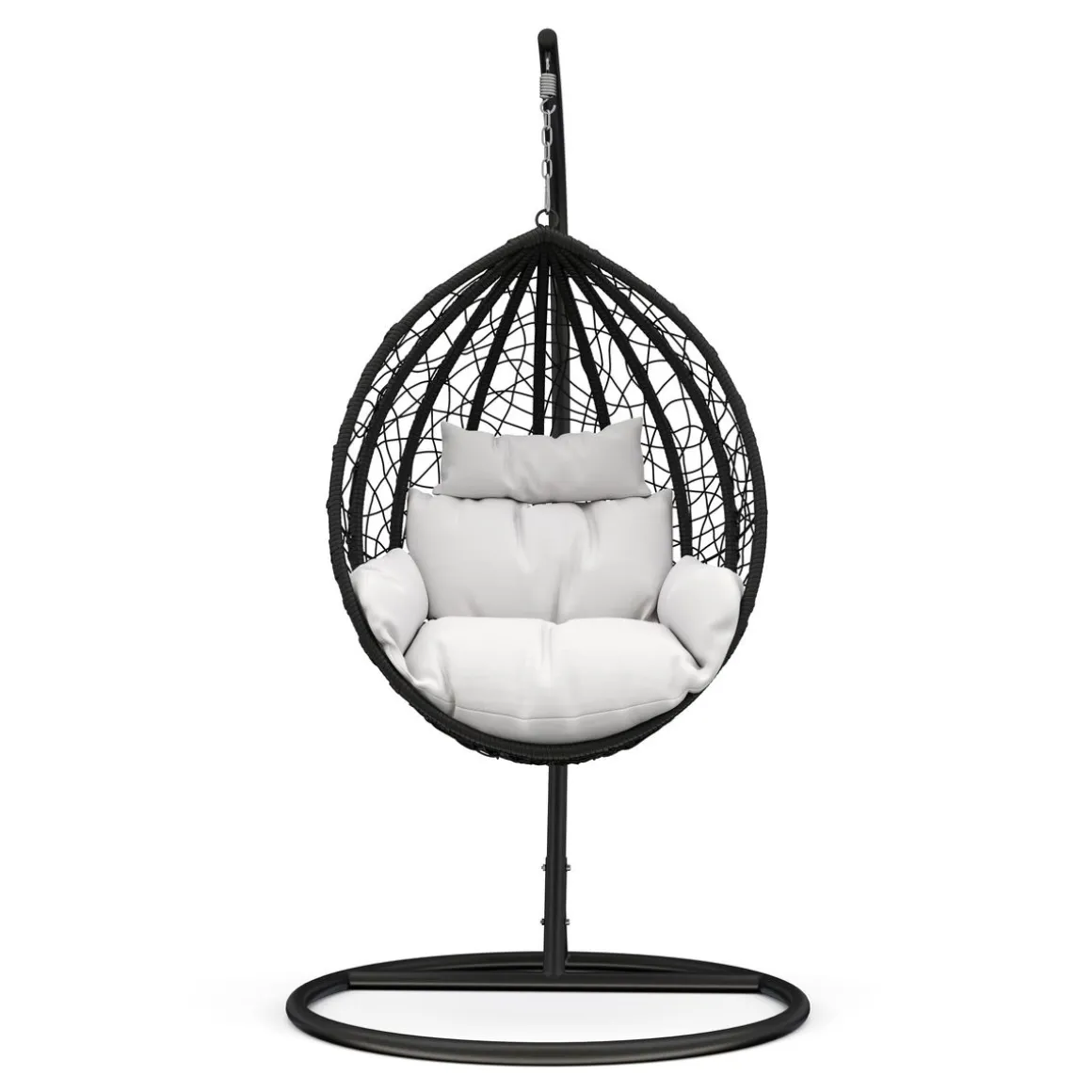 Hängesessel mit Gestell PANAMA schwarz/weiss