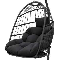 Hängesessel mit Gestell PERU schwarz/schwarz
