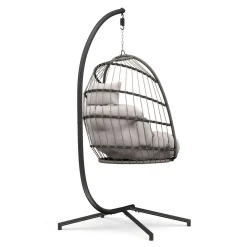 Hängesessel mit Gestell PERU schwarz/beige