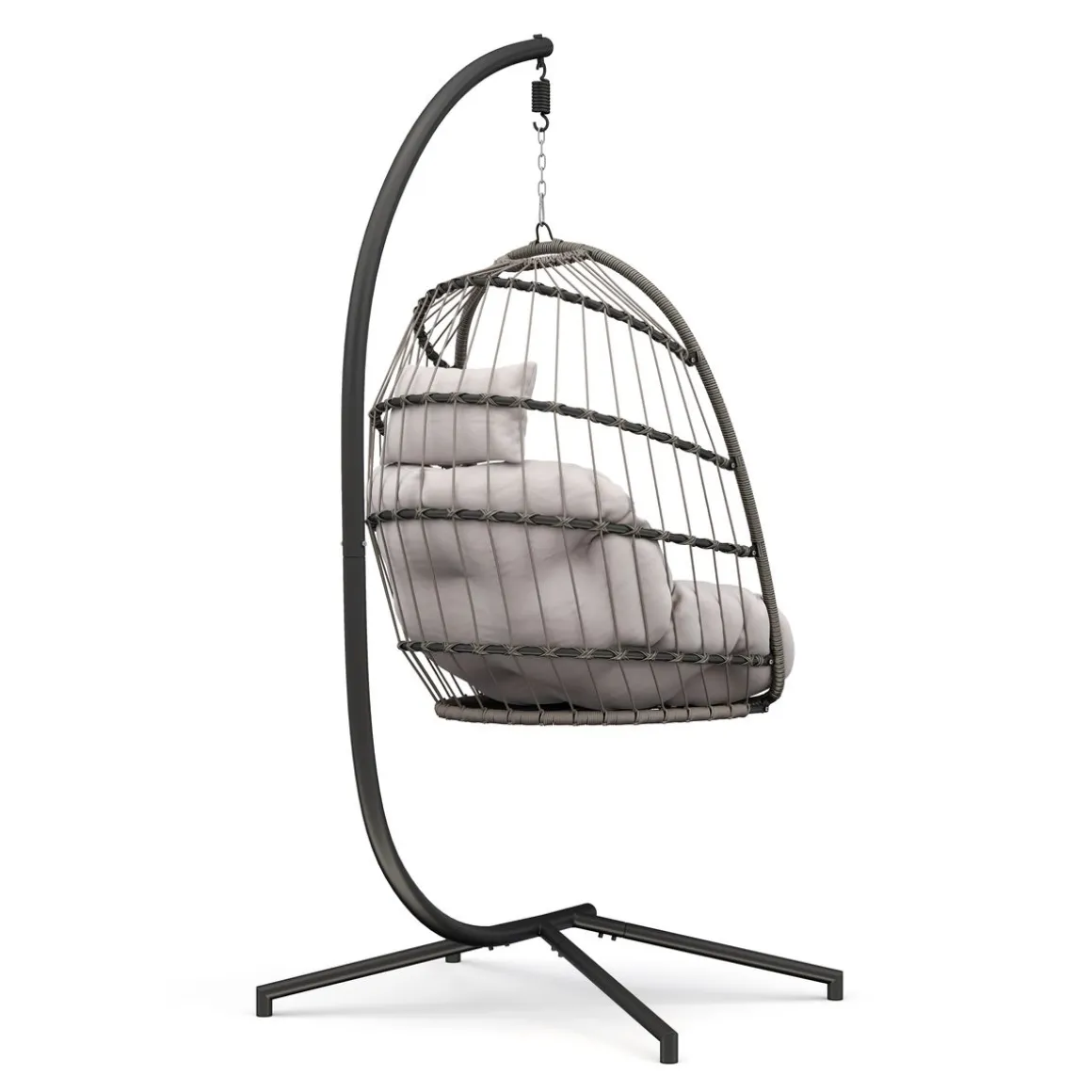 Hängesessel mit Gestell PERU schwarz/beige