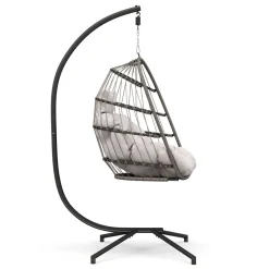 Hängesessel mit Gestell PERU schwarz/beige