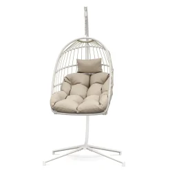 Hängesessel mit Gestell PERU weiss/beige