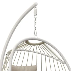 Hängesessel mit Gestell PERU weiss/beige