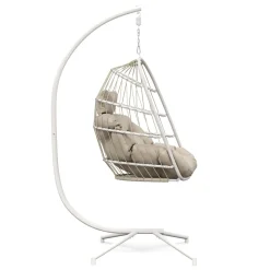 Hängesessel mit Gestell PERU weiss/beige