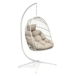 Hängesessel mit Gestell PERU weiss/beige