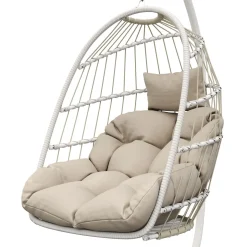 Hängesessel mit Gestell PERU weiss/beige