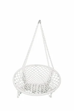 Hängesessel weiss mit Kissen