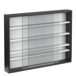 Hängevitrine ELEANOR 80 x 10 x 60 cm schwarz/weiss