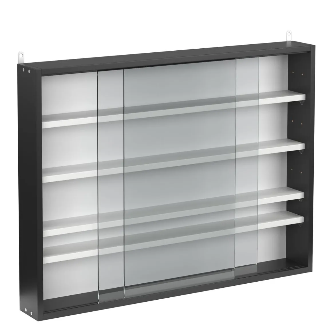 Hängevitrine ELEANOR 80 x 10 x 60 cm schwarz/weiss