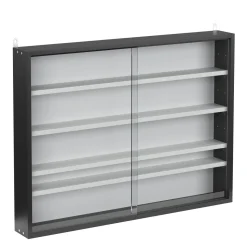 Hängevitrine ELEANOR 80 x 10 x 60 cm schwarz/weiss