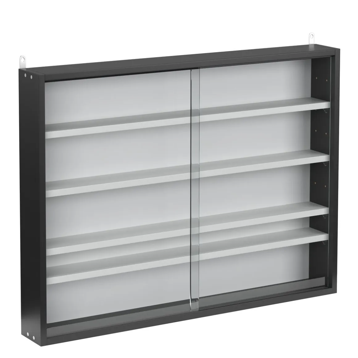 Hängevitrine ELEANOR 80 x 10 x 60 cm schwarz/weiss