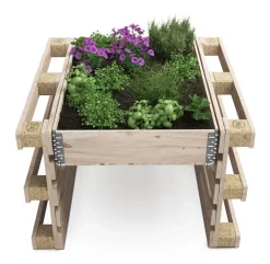 Hochbeet mit 2 Paletten Holz 120 x 109 x 80 cm