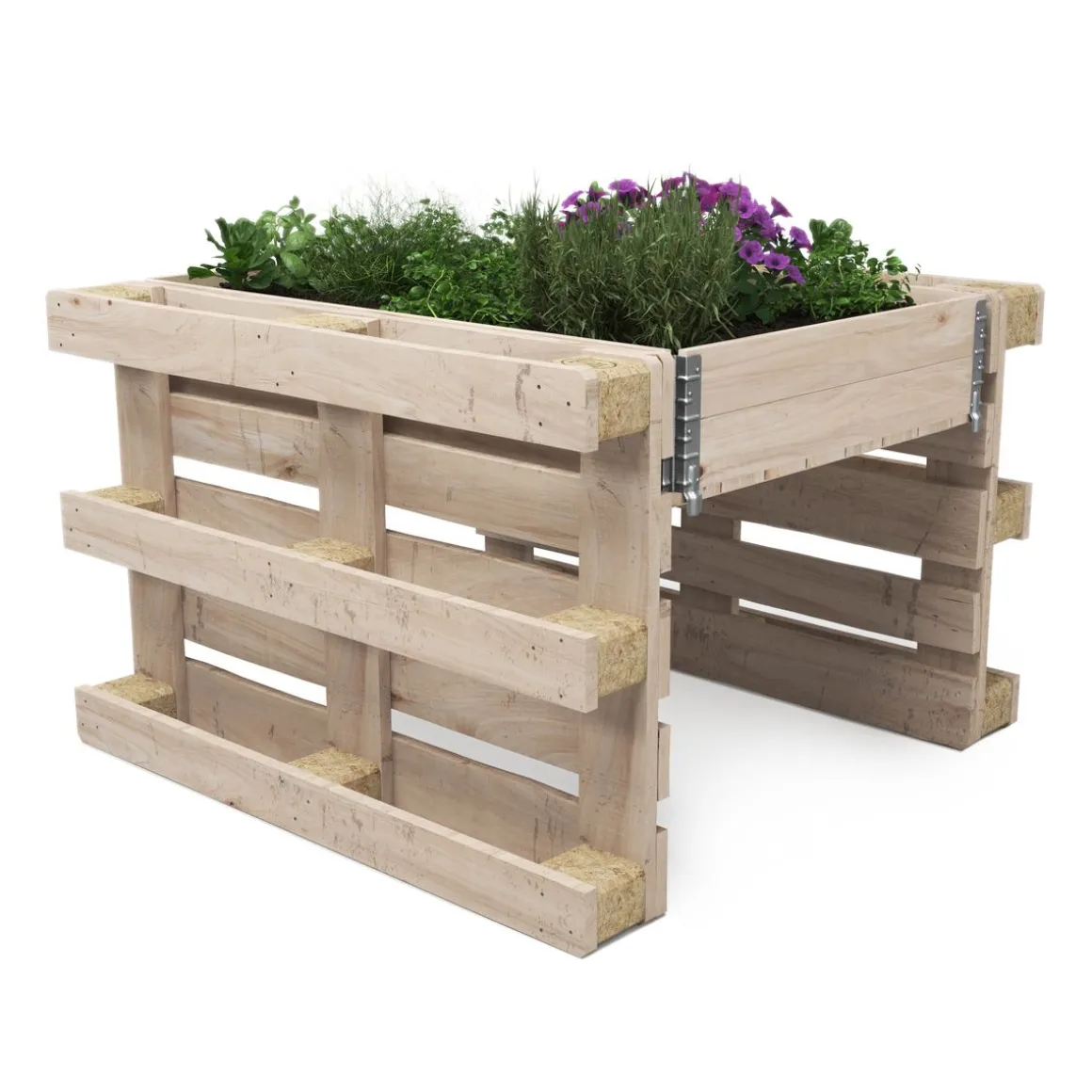 Hochbeet mit 2 Paletten Holz 120 x 109 x 80 cm