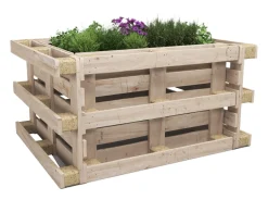 Hochbeet mit 4 Paletten Holz 149 x 120 x 80 cm